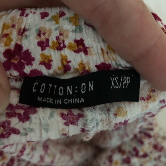 COTTON ON 90s style Pink Floral Viscose Mini Skirt, Y2K, flowers, tie up Size XS - Picture 6 of 8